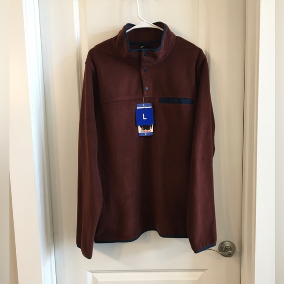 32 DEGREES Quarter Snap Pullover Men’s Outerwear Brick Red Sz Large NWT - Picture 1 of 6